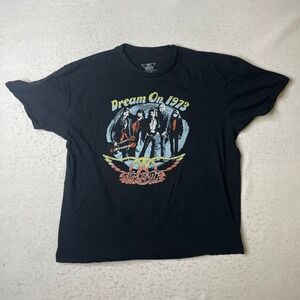 Aerosmith Dream On 1973 Band T-Shirt Mens XL Black Graphic Rock Tee 2023 Philcos